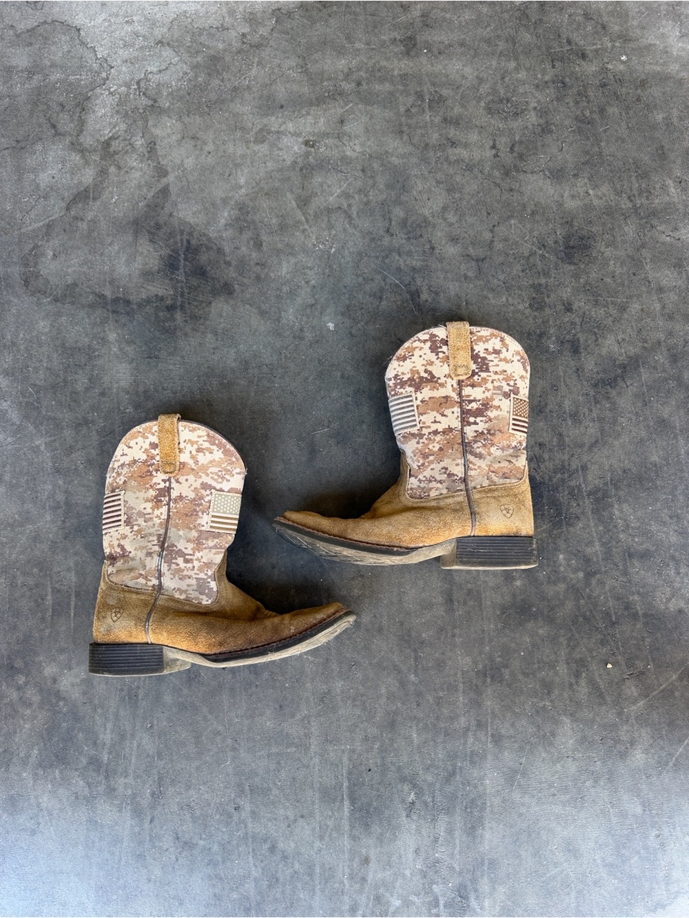 Ariat Square Toe Patriot Western Boot USA Flag Digital Camo Youth Size 4